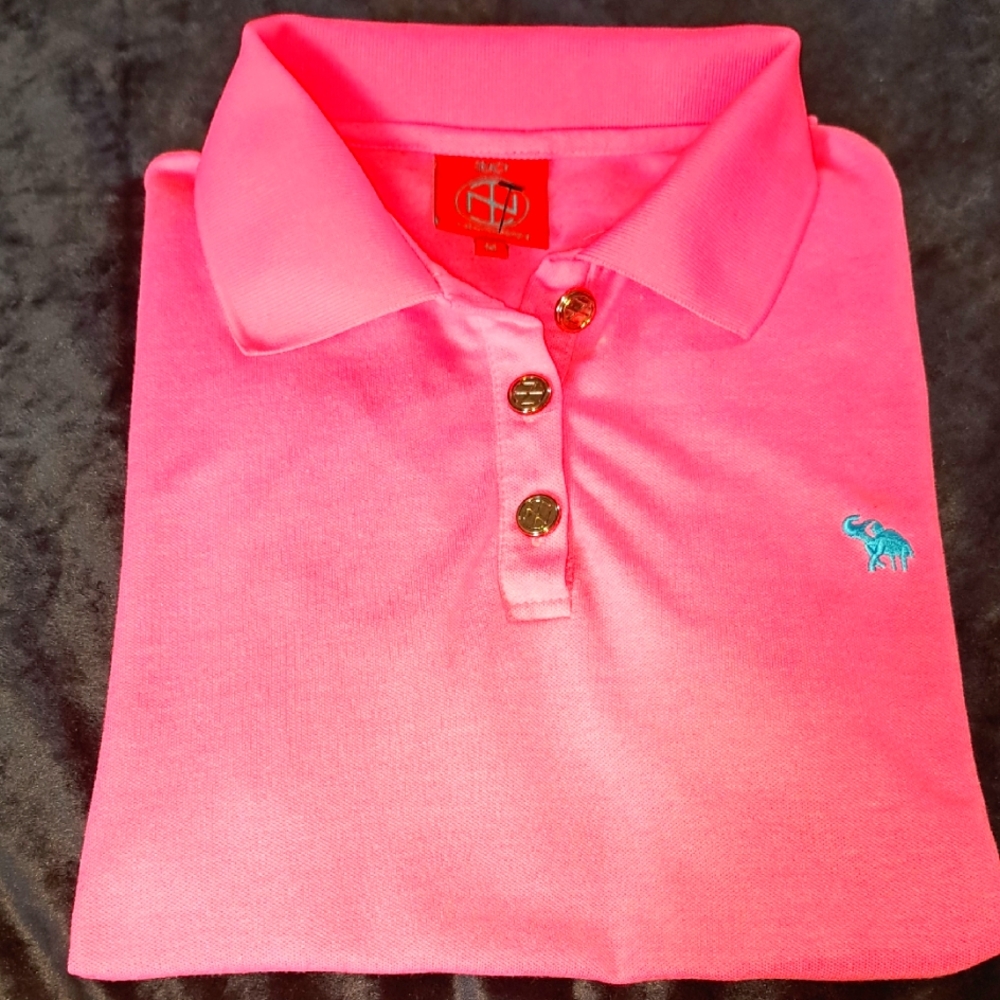 Tracy Negoshian Hot Pink Polo Shirt